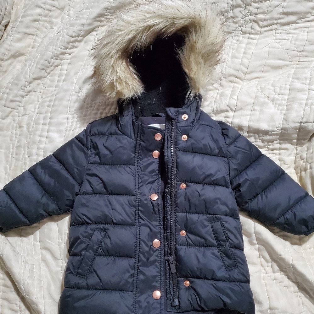 Old Navy black puffy coat toddler girl
